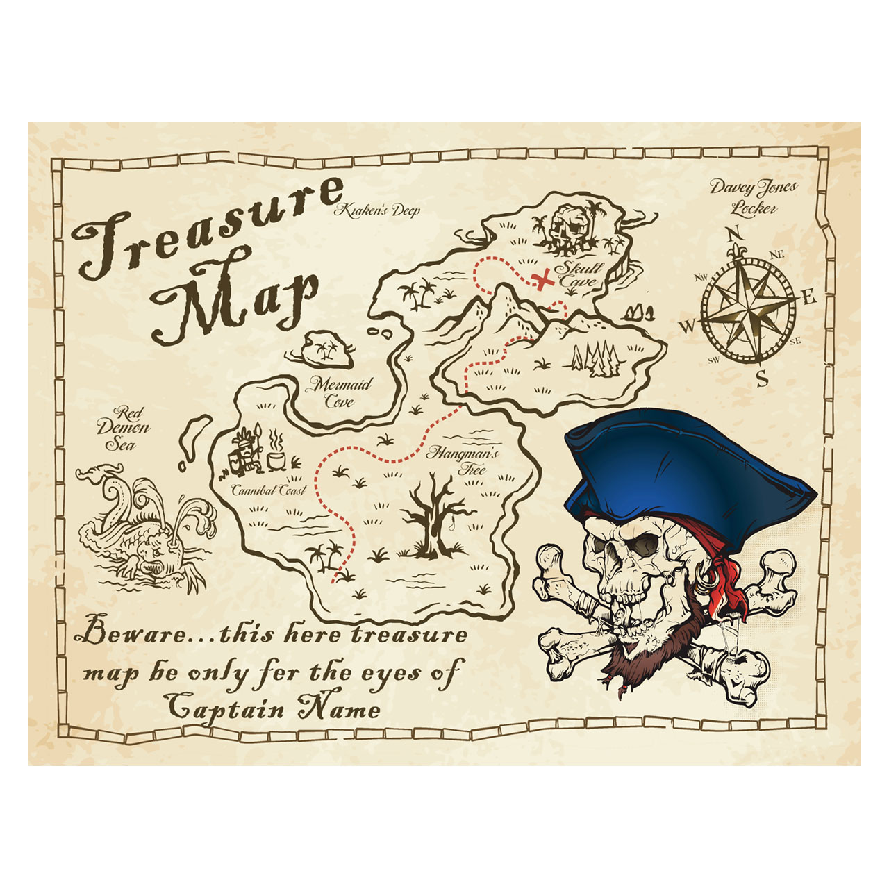 Make a custom pirate treasure map