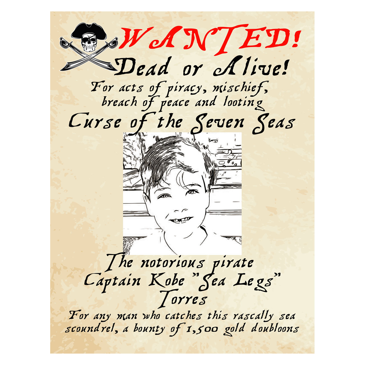 Create a custom pirate wanted poster